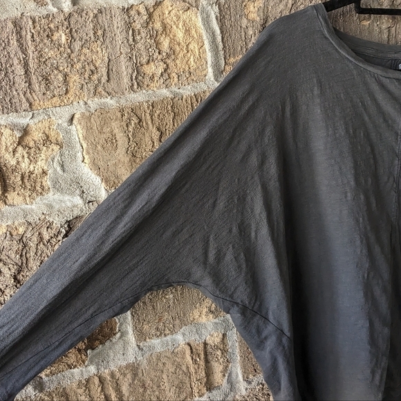 GAP Soft Slub T Long Dolman Sleeve Size Small Oversized Gray - Picture 3 of 7